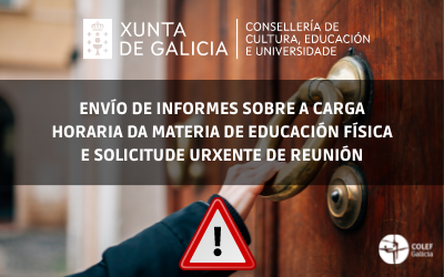 NOVIDADES NA EDUCACIÓN FÍSICA: SOLICITUDE DE REUNIÓN CO CONSELLEIRO (11/05/2022)